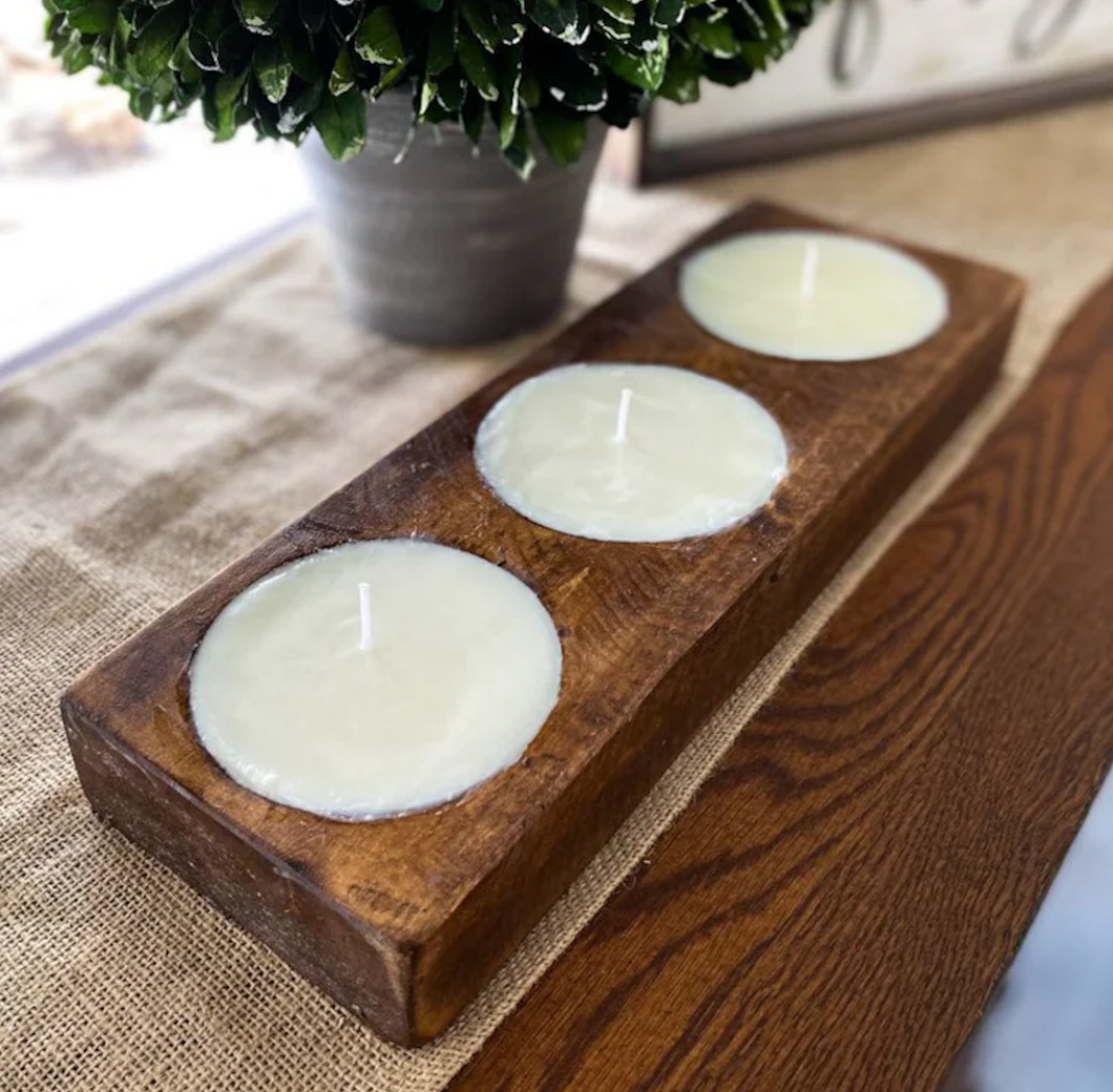 Triple Wick Wooden candle